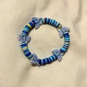 Clay-bead butterfly bracelet